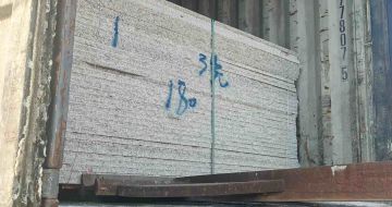 河南 芝麻白花岗岩石材3.0公分光面毛板装柜出货