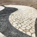 河南 黄金麻冰裂纹地铺石工地铺装案例