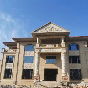 河南 黄金麻花岗岩别墅外墙干挂