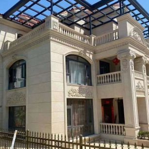 河南 黄金麻花岗岩荔枝面别墅外墙干挂