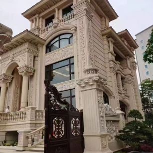 河南 黄金麻花岗岩别墅外墙干挂效果展示