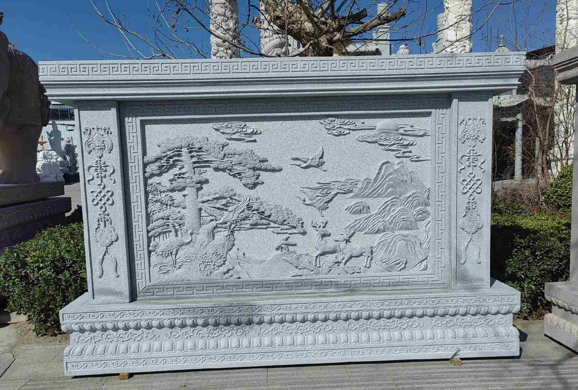 河南 芝麻白大型照壁，屏风，影壁