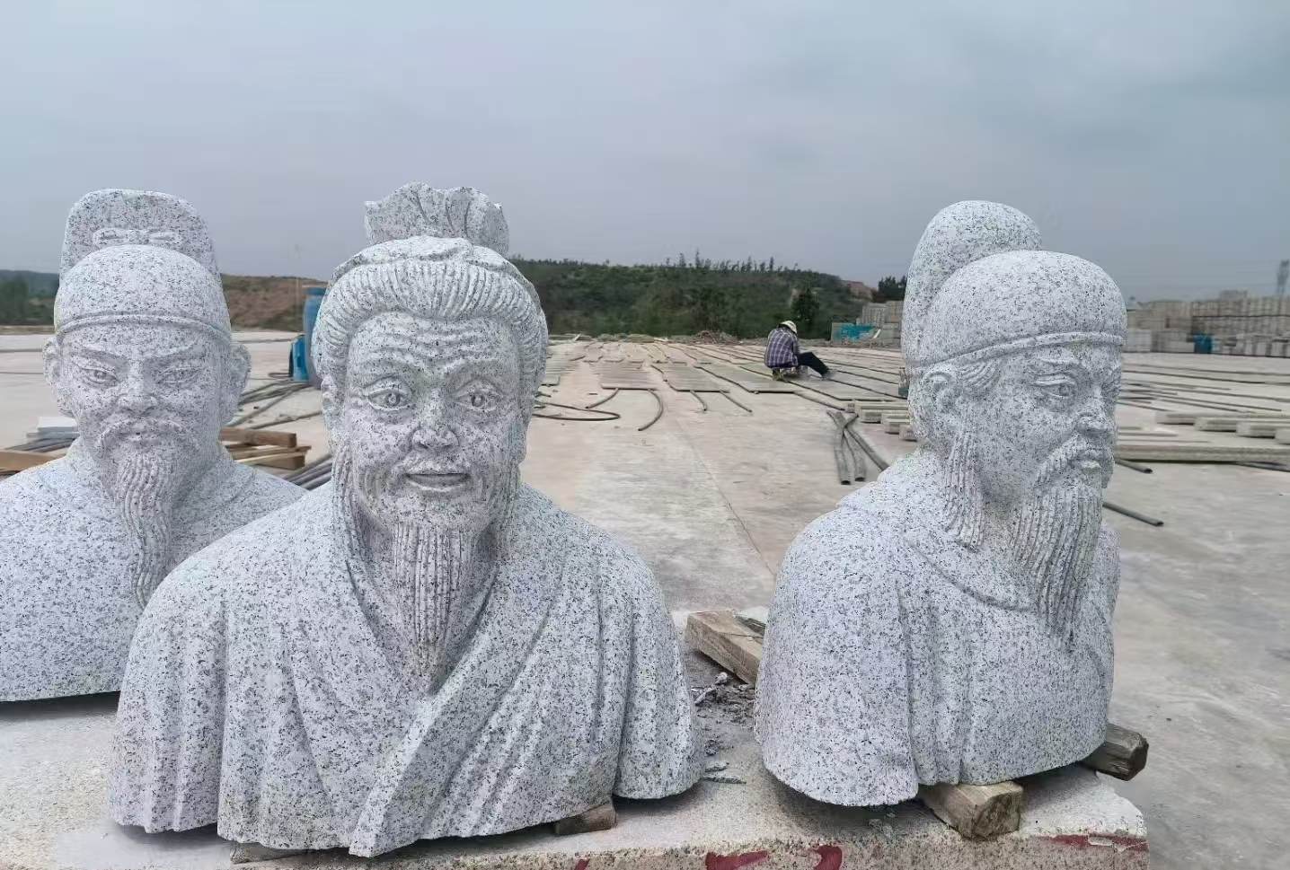 河南 白麻花岗岩石材人物立体雕刻