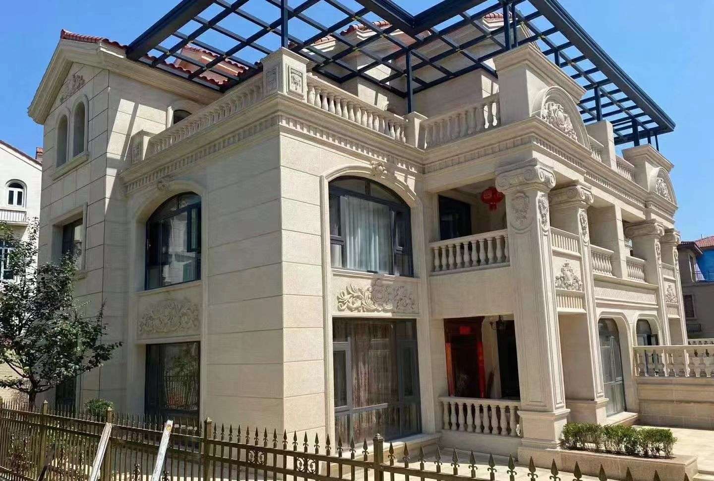 河南 黄金麻花岗岩荔枝面别墅外墙干挂