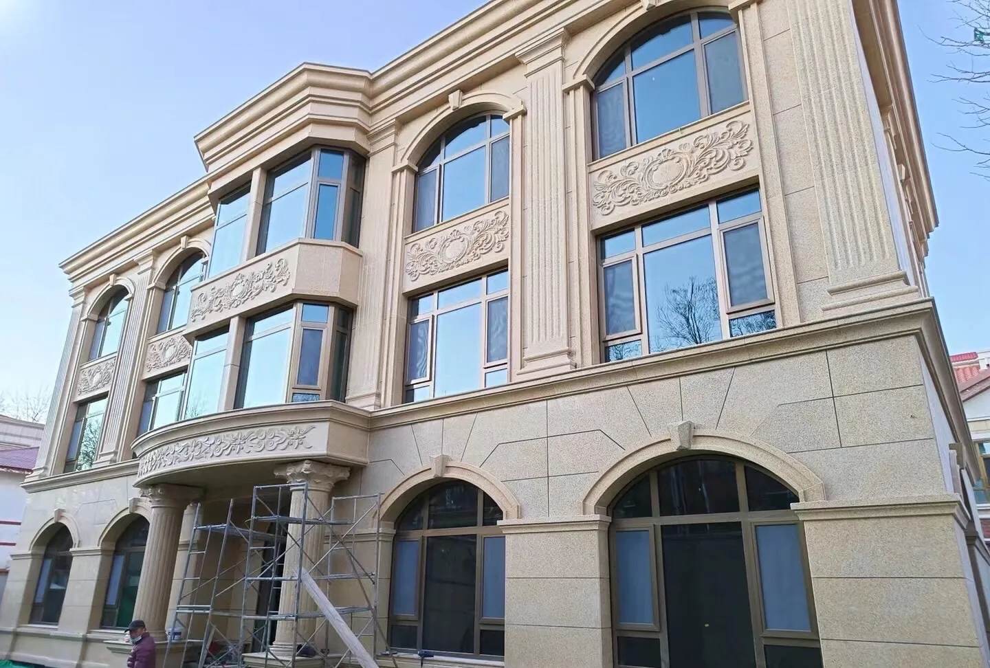 河南 黄金麻花岗岩别墅外墙干挂